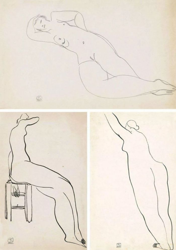   躺着的裸女，坐着的裸女，站着的裸女